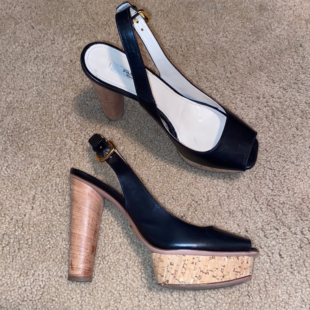 Vintage Unique Prada Open Toe Heels